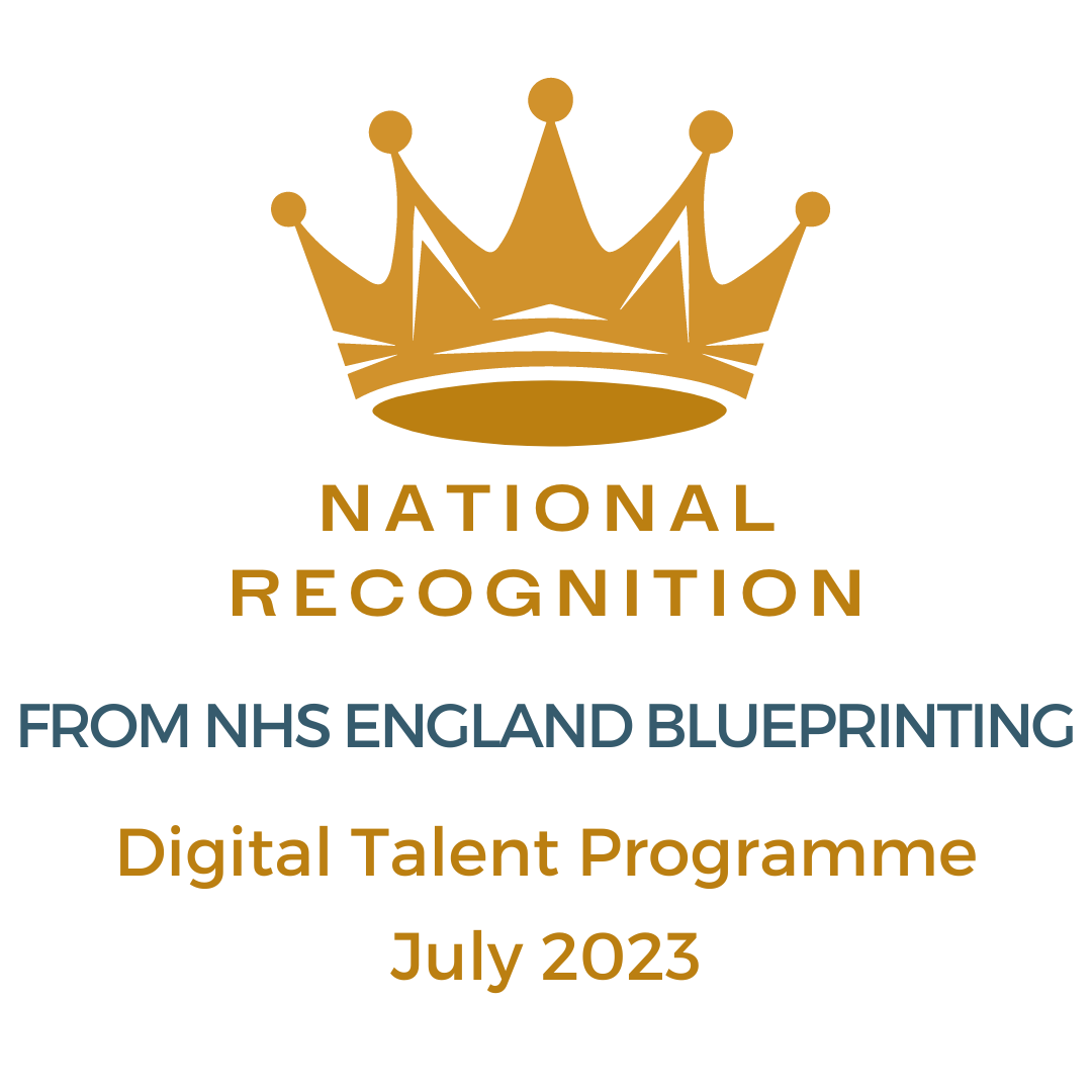 Beverley Swan - national recognition from NHS England Blueprinting for the Digital Talent Programme July 2023