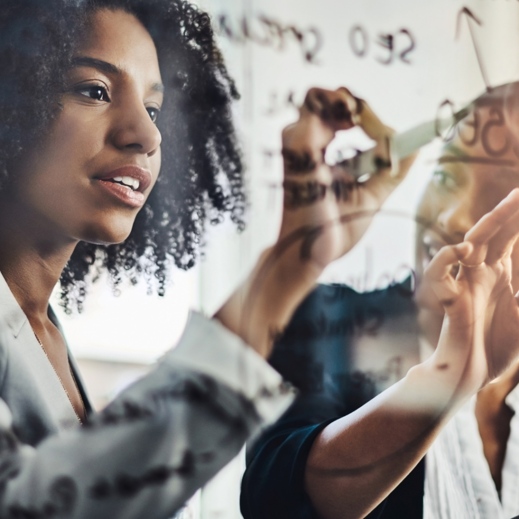 Programme Management Consultant -  Programme Management and Project Delivery, a lady mapping out on a chart