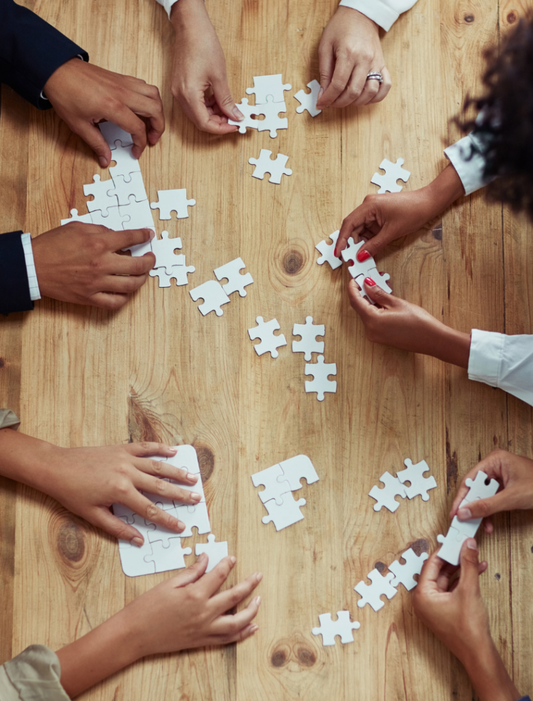 Beverley Swan - a team working together to complete a puzzle